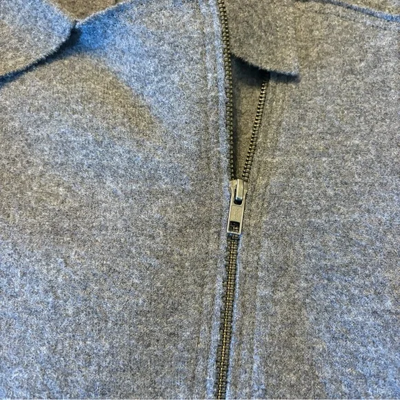 Eileen Fisher Wool Alpaca Herringbone Motorcycle Jacket Medium Moon Gray  Moto - Picture 6 of 12